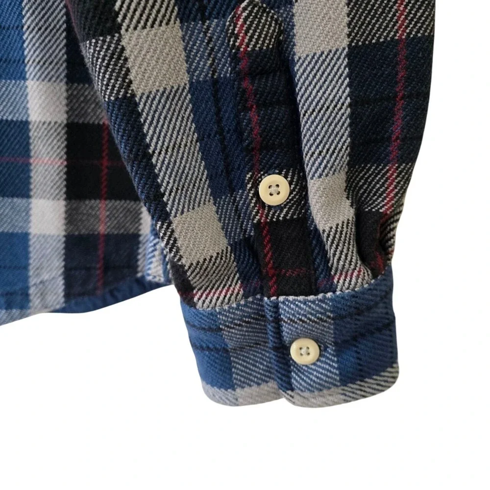 The North Face Plaid Flannel Shirt Mens XL‎ Blue Black Red Button Up Long Sleeve